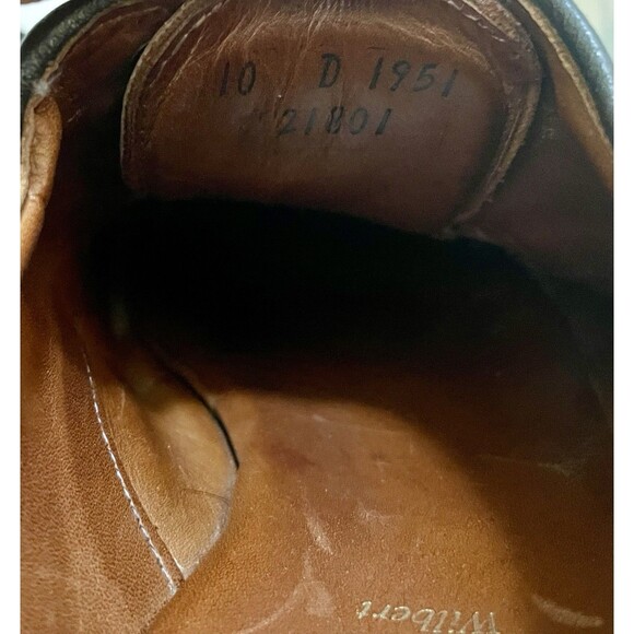 Mens Allen Edmonds Oxford Shoes Wilbert 10 D Made in USA Brown Leather - Picture 8 of 10